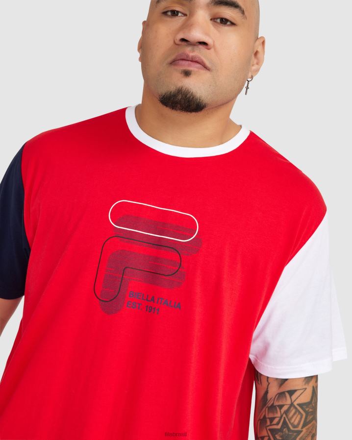 vermelho FILA camiseta fila masculina plus lennox HXJFD2392