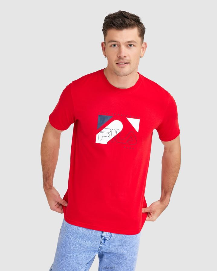 vermelho FILA camiseta shaw masculina vermelha fila HXJFD2322