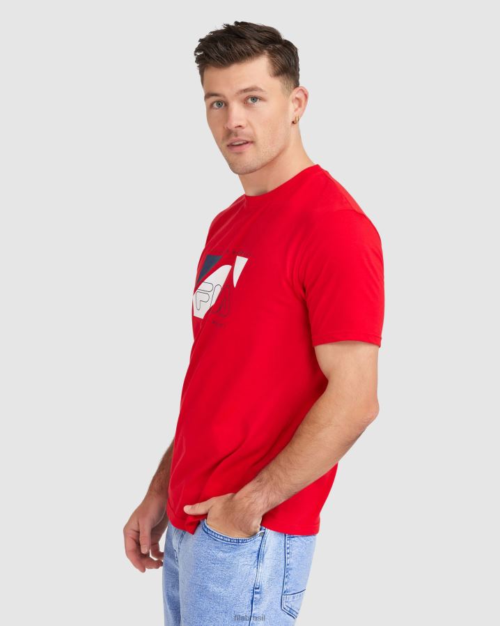 vermelho FILA camiseta shaw masculina vermelha fila HXJFD2322