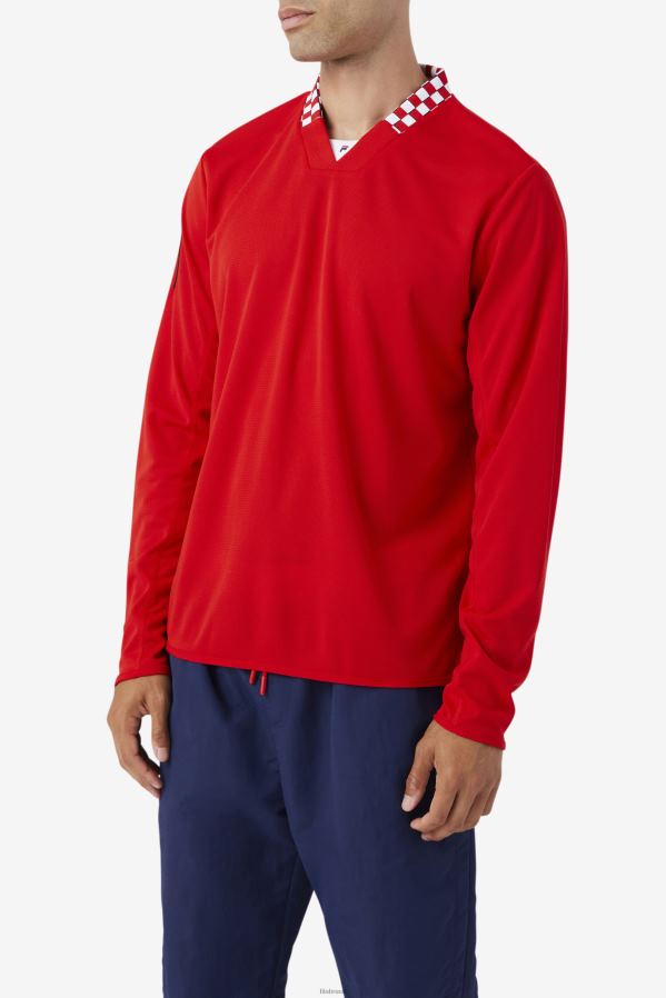 vermelho FILA fila bevans park camiseta manga longa vermelha HXJFD325