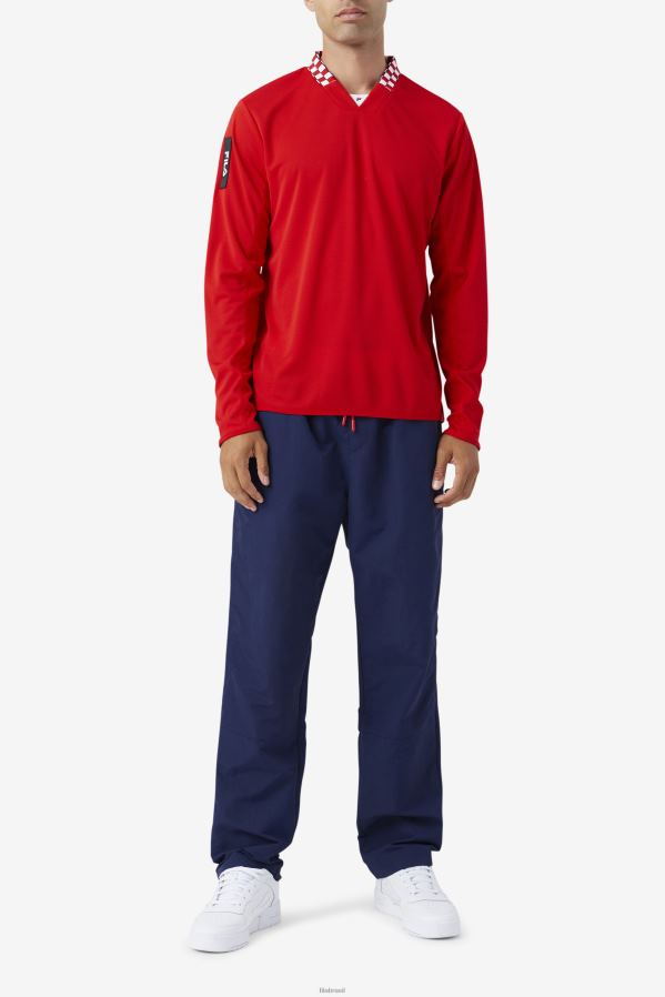 vermelho FILA fila bevans park camiseta manga longa vermelha HXJFD325