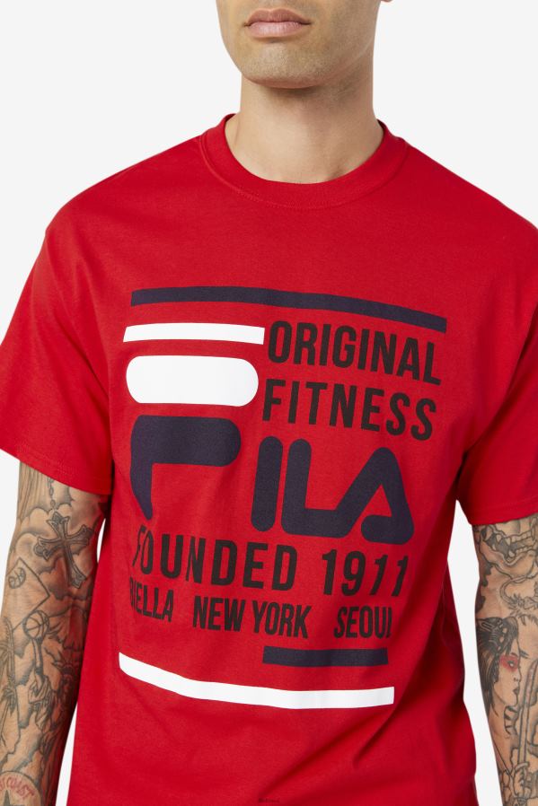 vermelho/marinho/branco FILA camiseta fitness original vermelha/marinho/branca fila HXJFD354