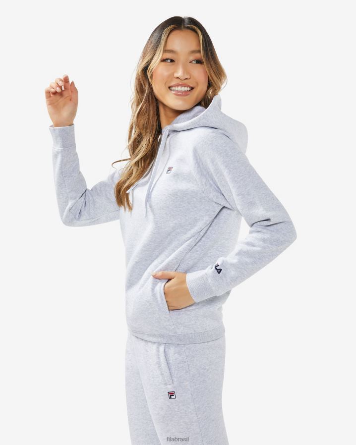mármore cinza claro FILA capuz unissex badge 3.0 fila cinza claro marle HXJFD2510