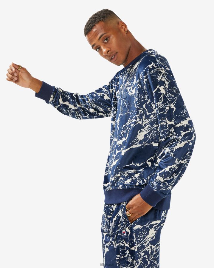 mármore marinho FILA fila unissex aspen tripulação azul marinho HXJFD2503