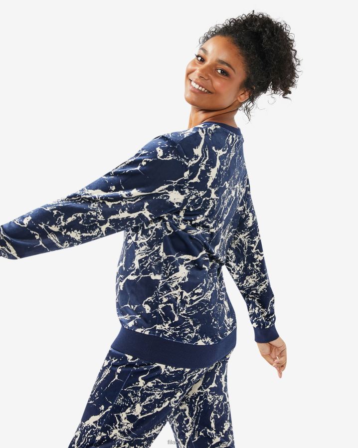 mármore marinho FILA fila unissex aspen tripulação azul marinho HXJFD2503