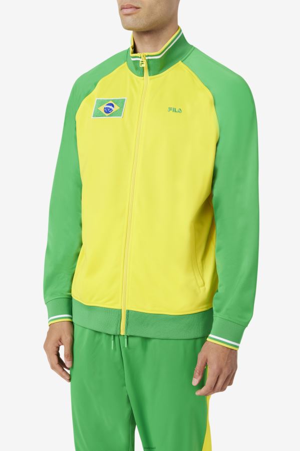 amarelo/samambaia verde/branco FILA jaqueta fila brasil amarelo/verde samambaia/branco HXJFD919