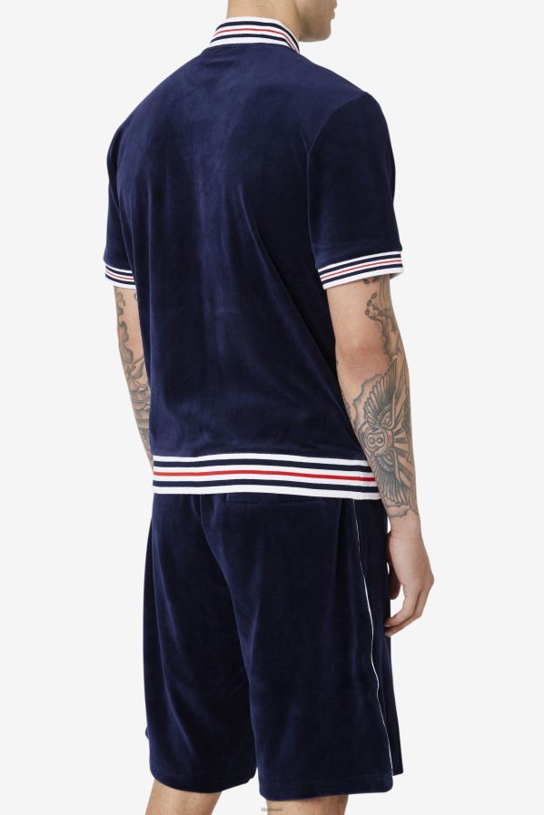 marinho/branco FILA jaqueta fila estudio veludo azul marinho/branco HXJFD955