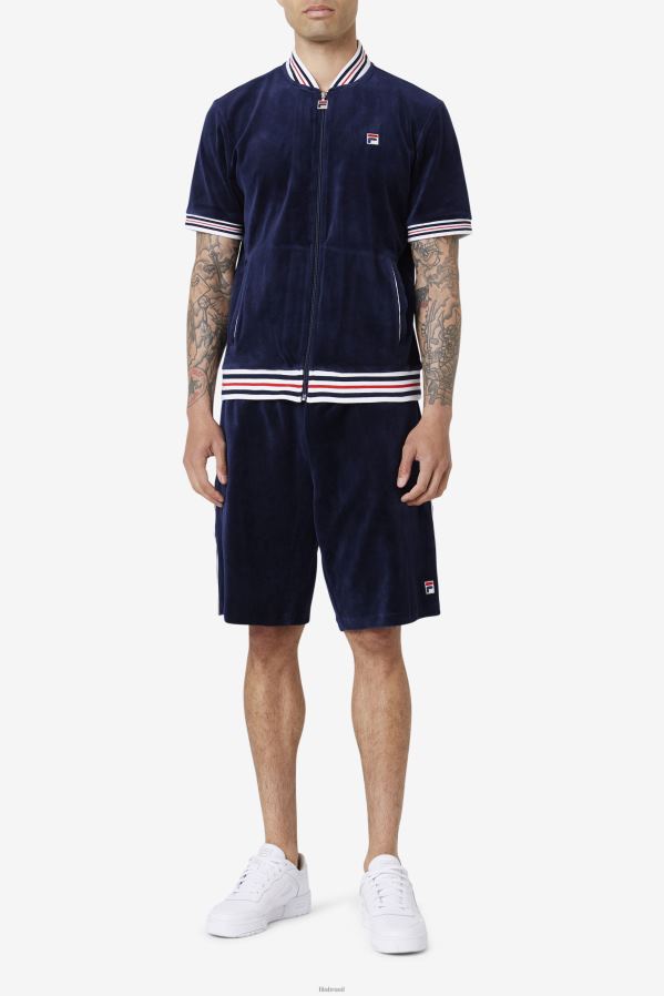 marinho/branco FILA jaqueta fila estudio veludo azul marinho/branco HXJFD955