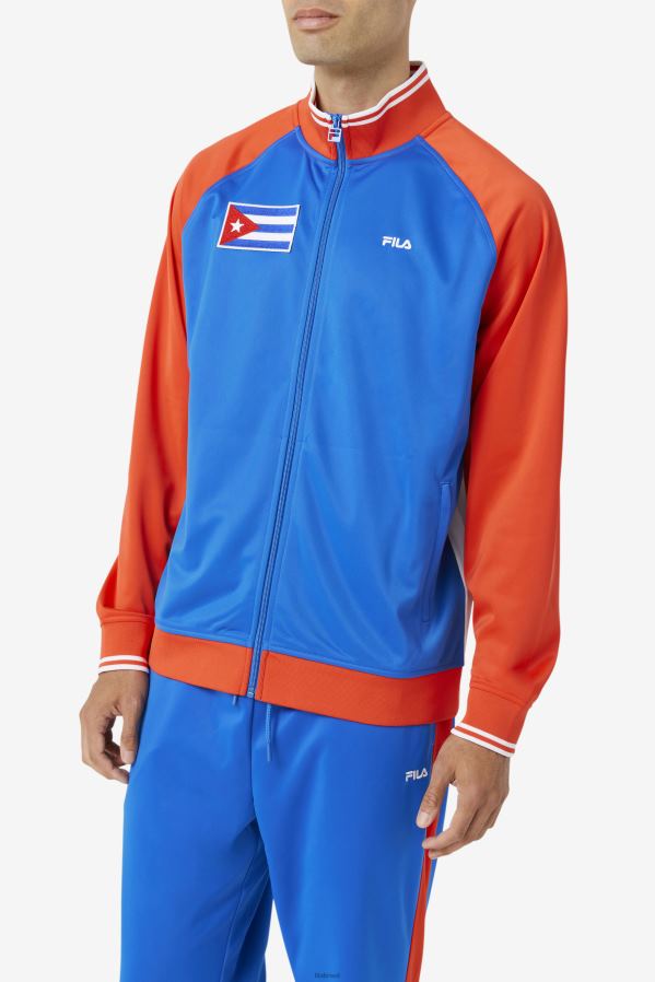 vermelho ardente/branco/azul FILA jaqueta cuba track fila fiery vermelho/branco/azul HXJFD914