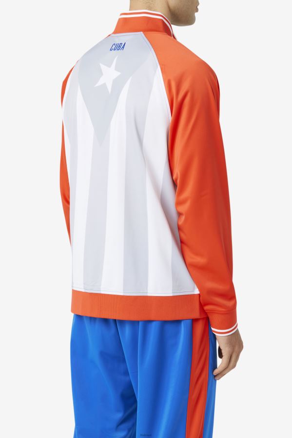 vermelho ardente/branco/azul FILA jaqueta cuba track fila fiery vermelho/branco/azul HXJFD914