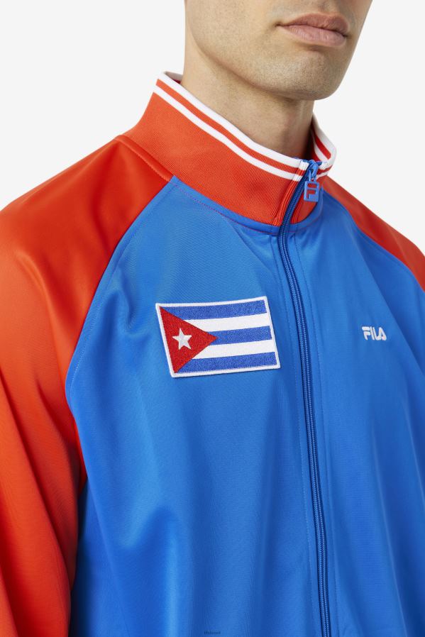 vermelho ardente/branco/azul FILA jaqueta cuba track fila fiery vermelho/branco/azul HXJFD914