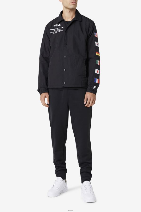 Preto branco FILA jaqueta caquga fila preta/branca HXJFD878
