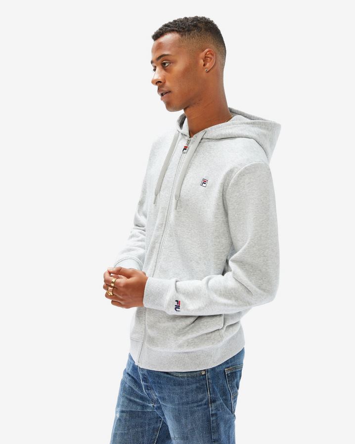 mármore prateado FILA emblema unissex 2.0 zip capuz prata marle fila HXJFD2645