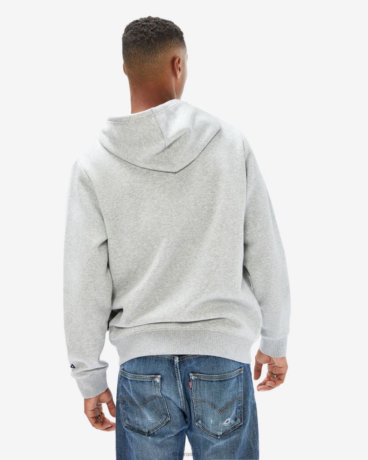 mármore prateado FILA emblema unissex 2.0 zip capuz prata marle fila HXJFD2645