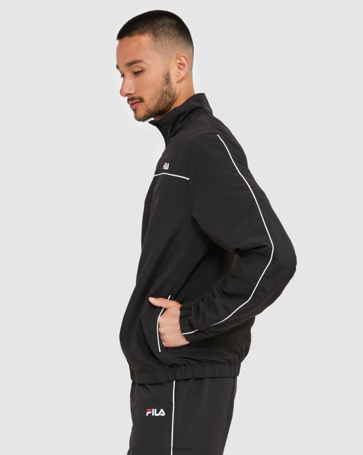 preto FILA jaqueta de microfibra masculina fila preta clássica HXJFD2464