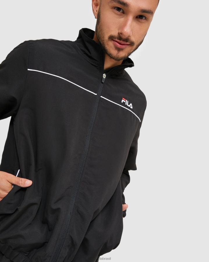 preto FILA jaqueta de microfibra masculina fila preta clássica HXJFD2464