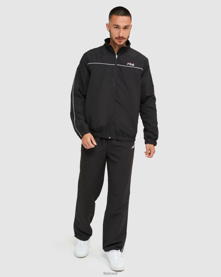 preto FILA jaqueta de microfibra masculina fila preta clássica HXJFD2464