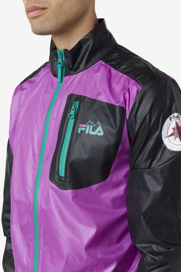 roxo/preto/verde FILA jaqueta pinnacle fila roxo/preto/verde HXJFD836