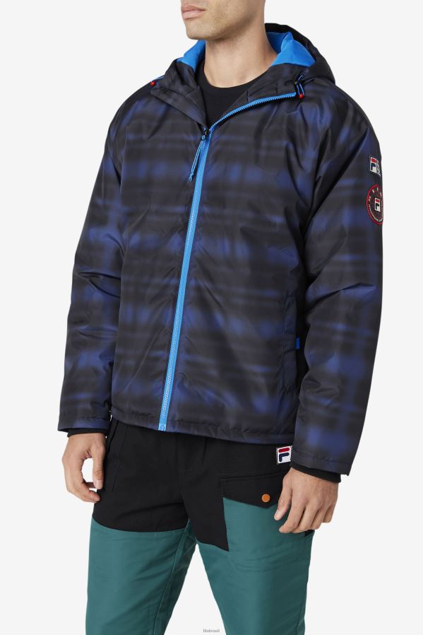 verificação de sombra azul FILA jaqueta fila beta puffer blue shadow check HXJFD891