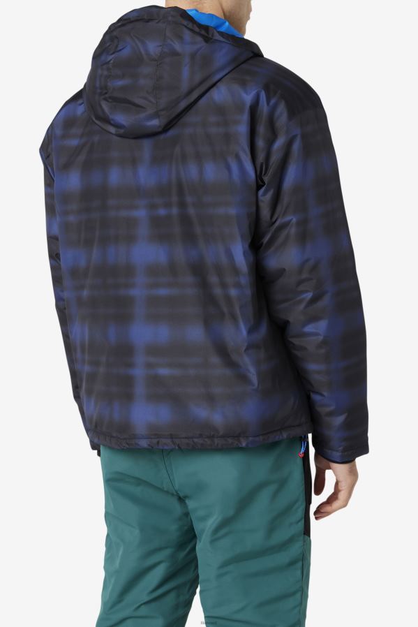 verificação de sombra azul FILA jaqueta fila beta puffer blue shadow check HXJFD891