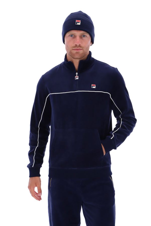 FILA fila duke veludo 1/4 zip com debrum HXJFD3247