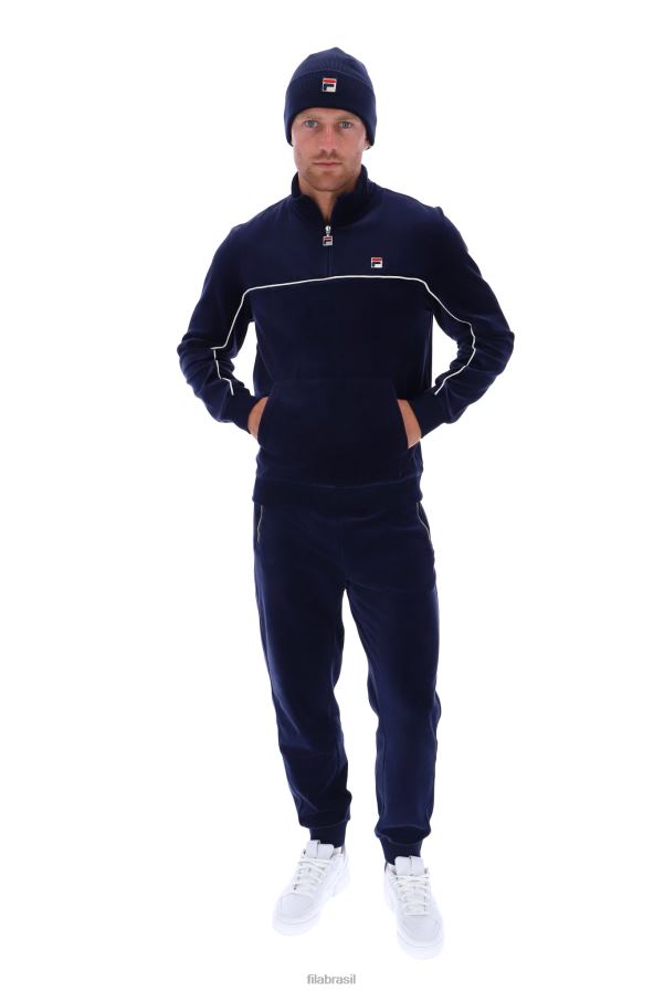 FILA fila duke veludo 1/4 zip com debrum HXJFD3247