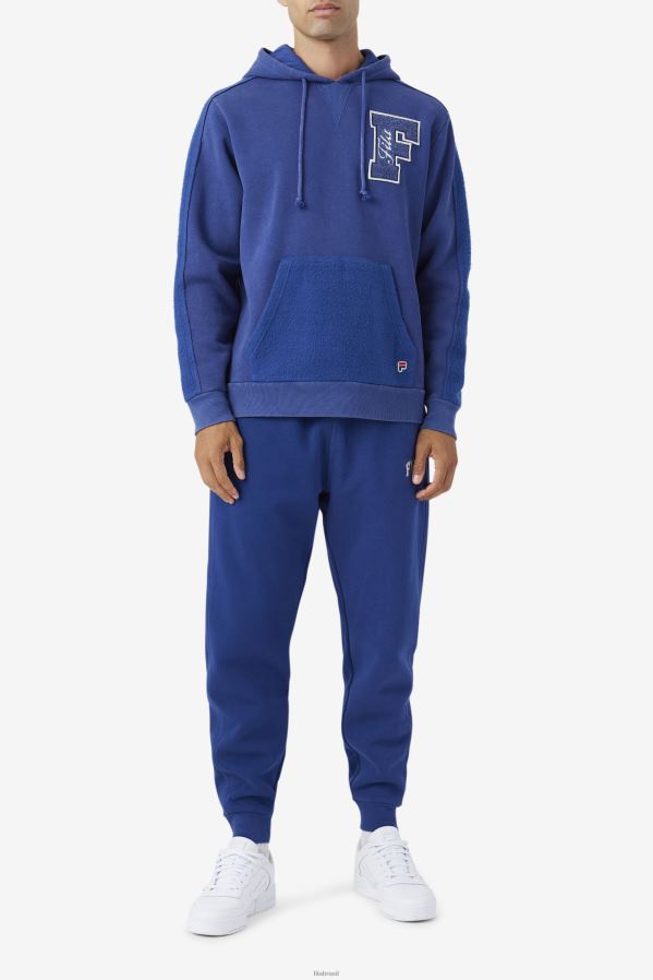azul/gardênia FILA bryson vintage wash moletom com capuz fila azul/gardênia HXJFD518