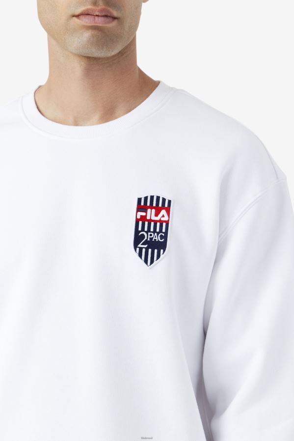 branco FILA moletom fila 2pac branco HXJFD513