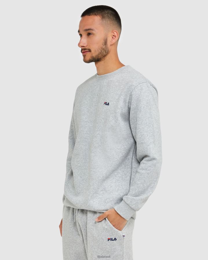 mármore prateado FILA fila classic unissex tripulação 2 prata marle HXJFD2485