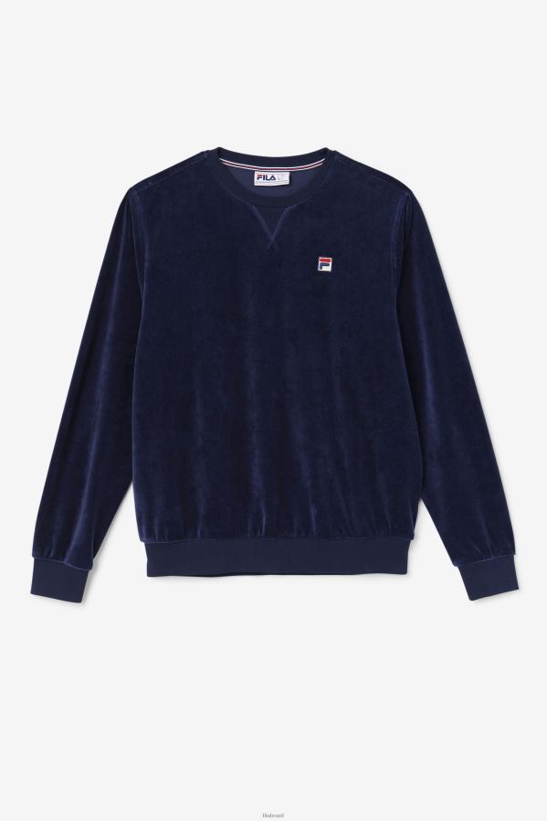 marinha FILA fila Navy Earl Velour Crew HXJFD478