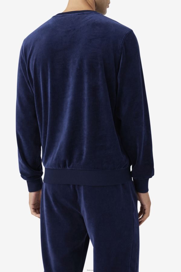 marinha FILA fila Navy Earl Velour Crew HXJFD478