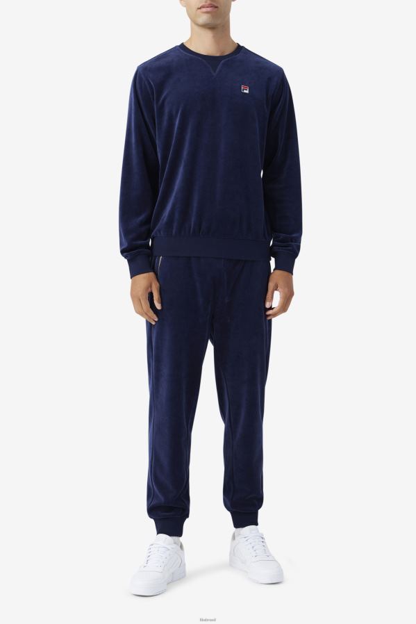 marinha FILA fila Navy Earl Velour Crew HXJFD478