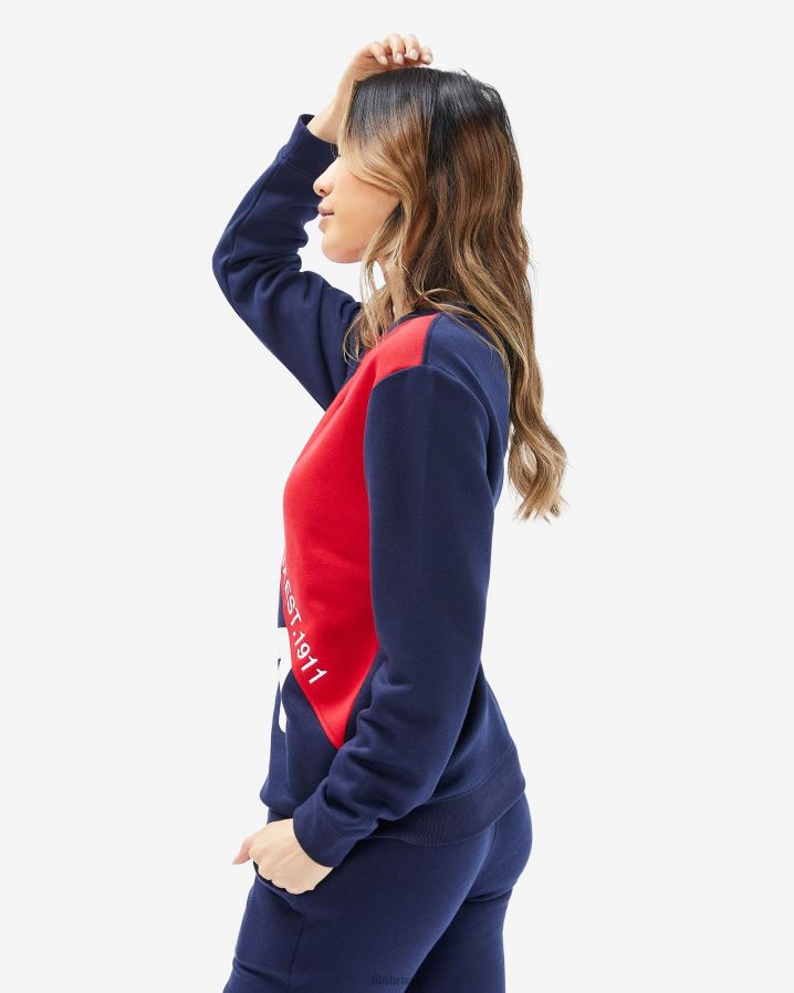 nova marinha FILA fila unissex monaco tripulação nova marinha HXJFD2635