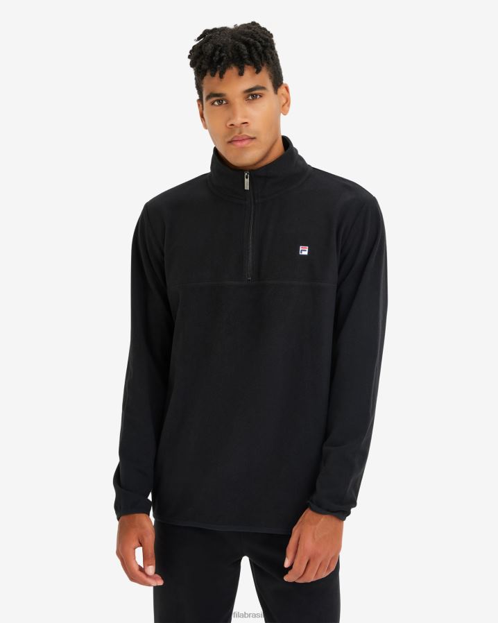 preto FILA david qtr zip masculino preto HXJFD2600