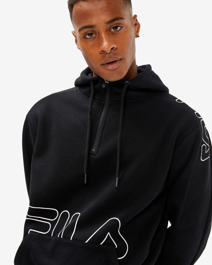 preto FILA fila jay qtr zip masculino preto HXJFD2606