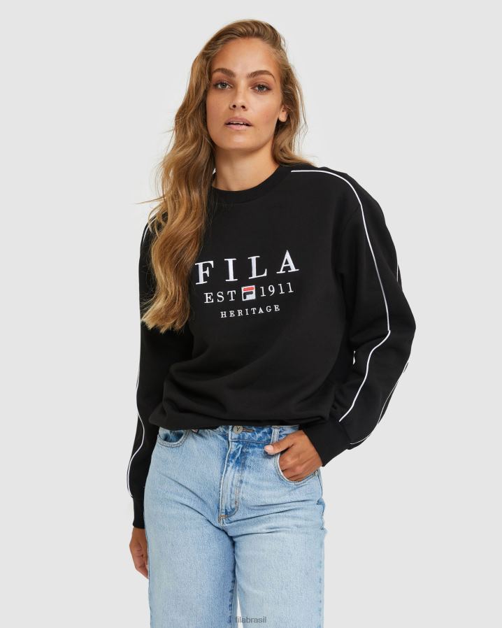 preto FILA fila moletom unissex preto HXJFD2593