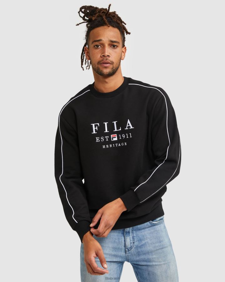 preto FILA fila moletom unissex preto HXJFD2593