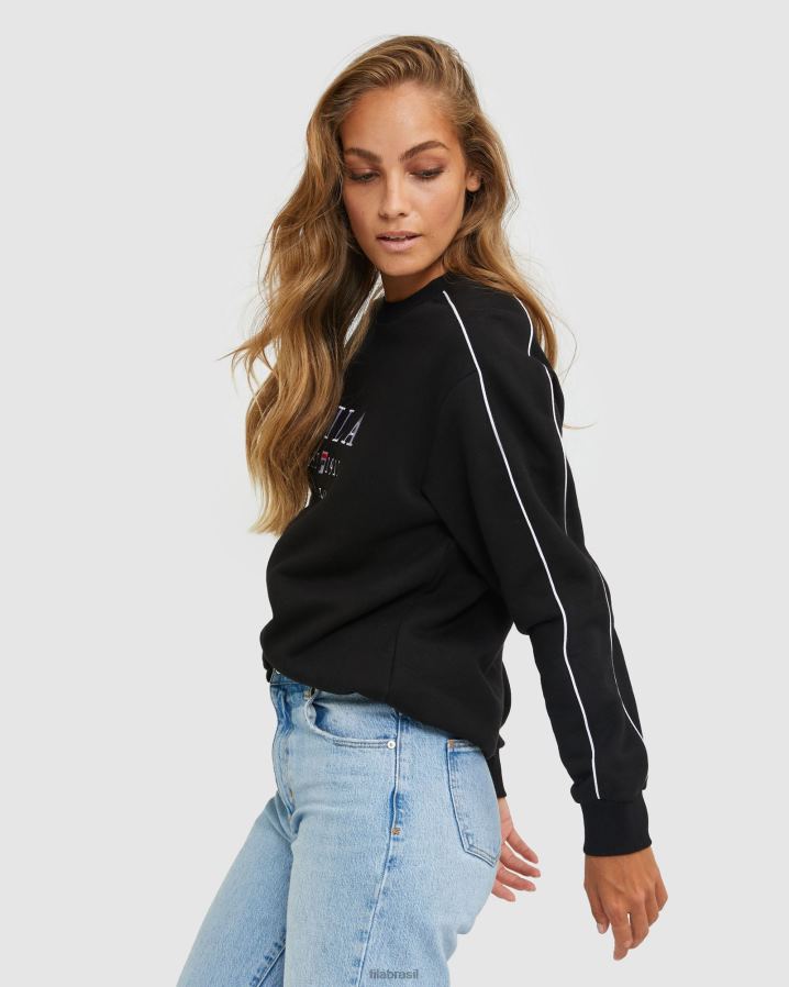 preto FILA fila moletom unissex preto HXJFD2593