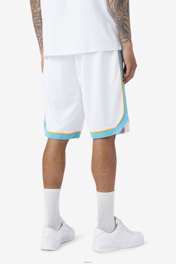 branco/azul/amarelo radiante FILA short de basquete semi-profissional fila branco/azul/amarelo radiante HXJFD706