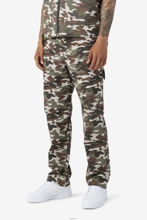 estampa camuflada FILA calça cargo 2pac fila camo print HXJFD716