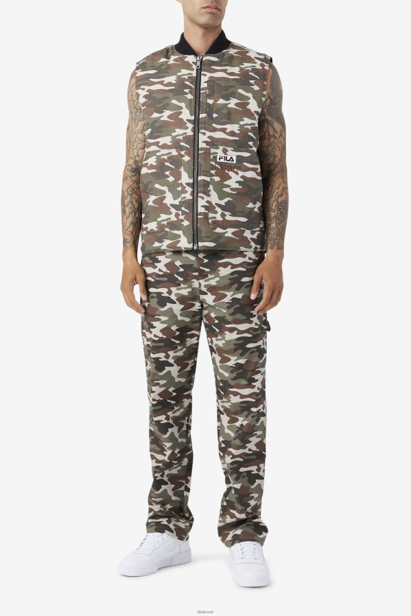 estampa camuflada FILA calça cargo 2pac fila camo print HXJFD716