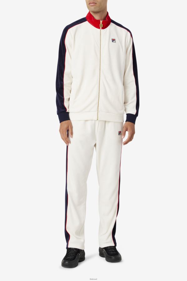 gardênia/vermelho/casaco FILA cima veludo pant fila gardenia/red/peacoat HXJFD602