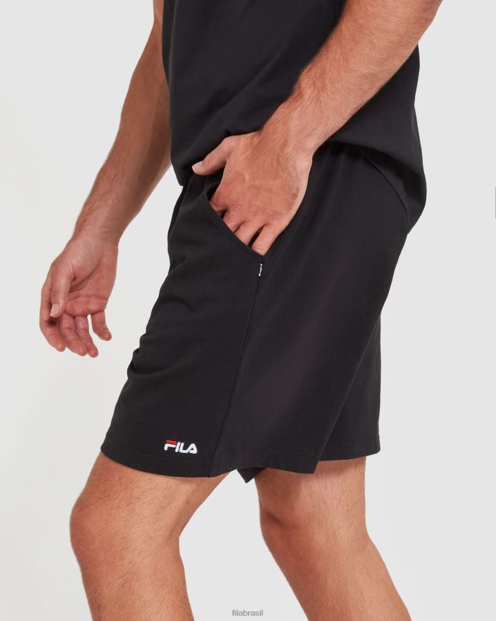preto FILA shorts jersey masculino clássico fila preto HXJFD2432