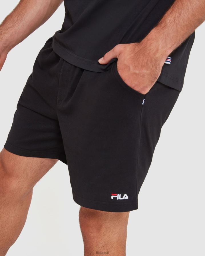 preto FILA shorts jersey masculino clássico fila preto HXJFD2432