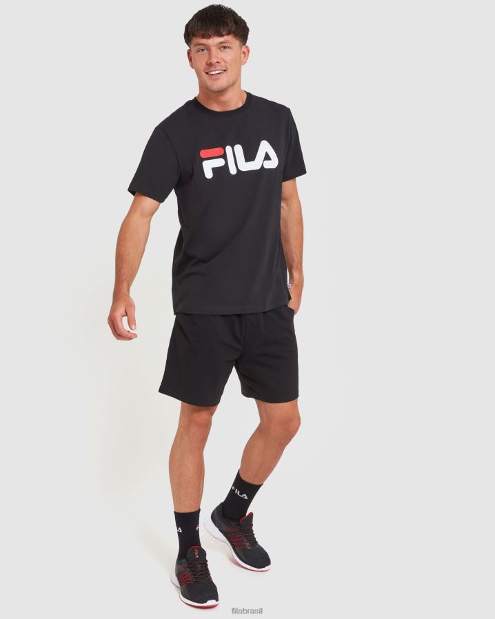 preto FILA shorts jersey masculino clássico fila preto HXJFD2432