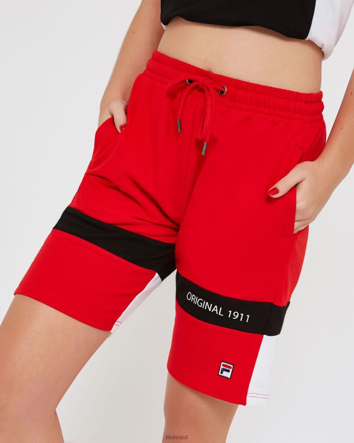 vermelho FILA short fila vermelho unissex verona HXJFD2669