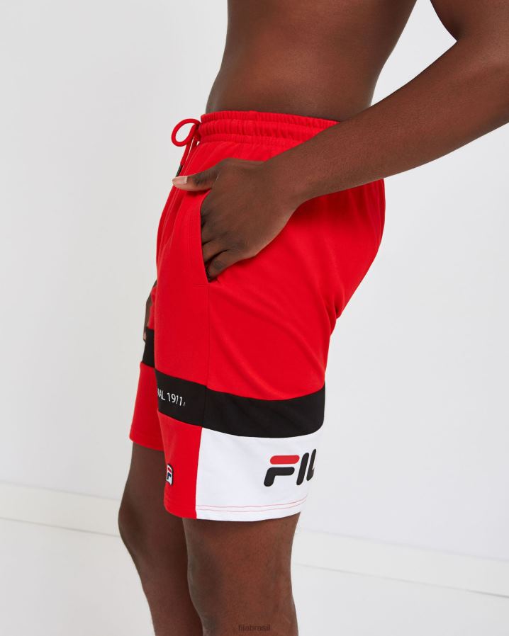 vermelho FILA short fila vermelho unissex verona HXJFD2669