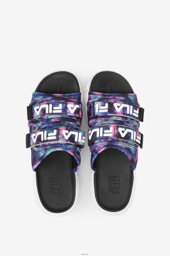 multi/preto/branco FILA fila feminino tie dye outdoor slide multi/preto/branco HXJFD1357