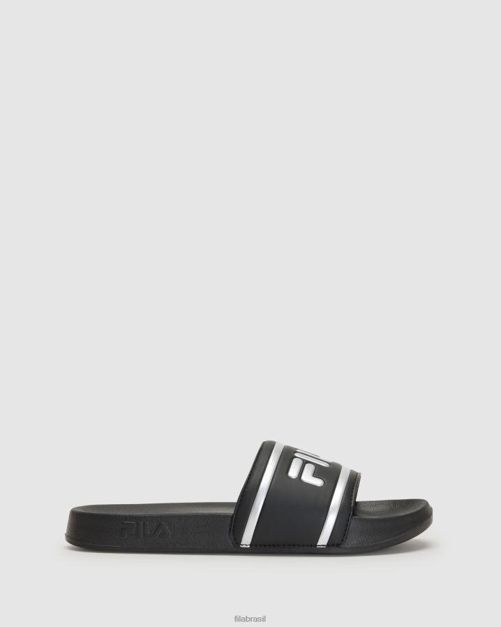 prata negra FILA fila amalfi slide preto/prata feminino HXJFD3041