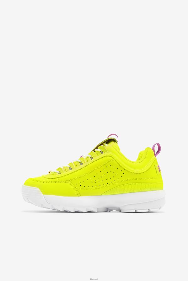 amarelo/flor de orquídea/branco FILA disruptor 2 feminino premium amarelo/flor de orquídea/fila branco HXJFD1169